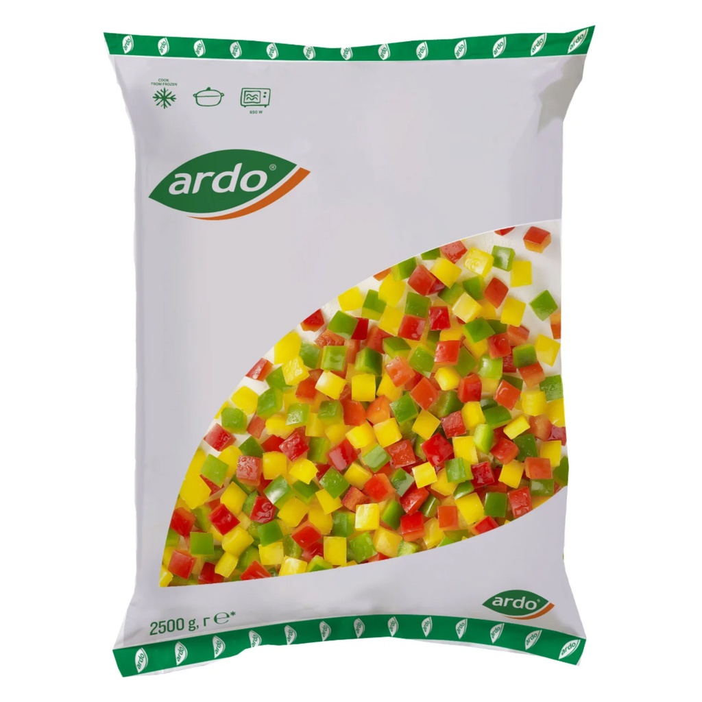 Paprika blokjes Rood Groen Geel Ardo 2,5 kg