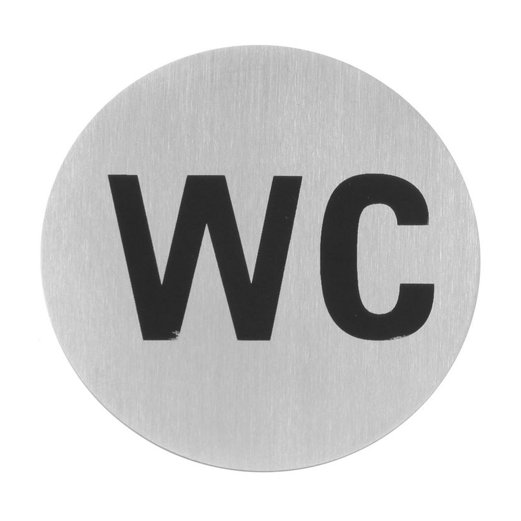 Deurschild Rvs - Wc - 75Mm - Hendi - 663622