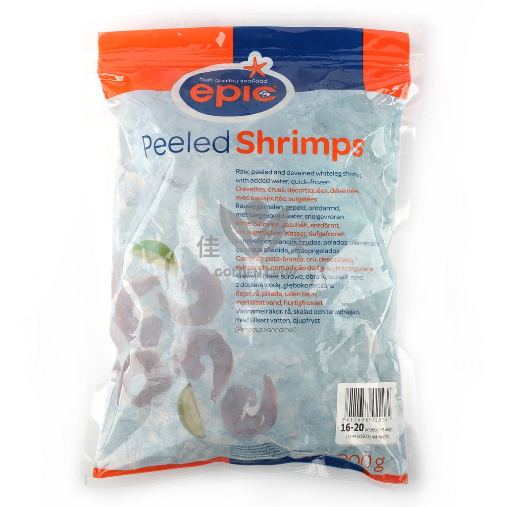Scampi Vannamei Peeled 16/20 pcs / 454 g Epic 800 g