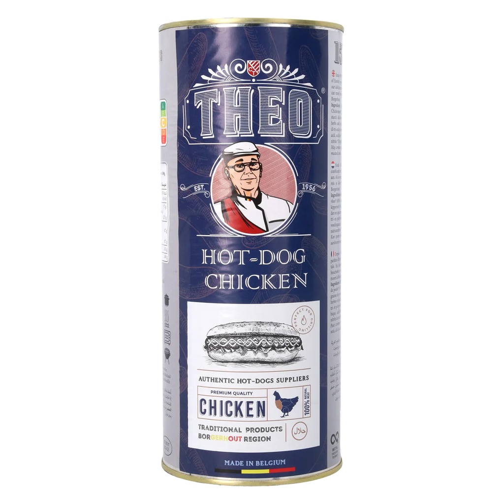 Theo Hotdog Beef Chicken Blik 15 st