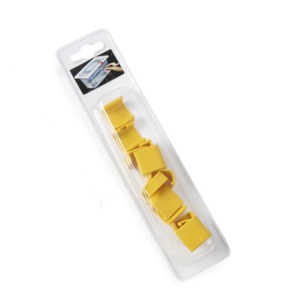 Clips Deksel Voorraaddoos 12 st - Geel - Hendi - 880685