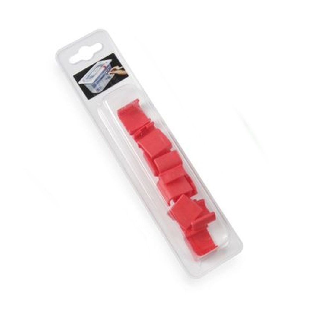 Clips Deksel Voorraaddoos 12St - Rood - Hendi - 880661