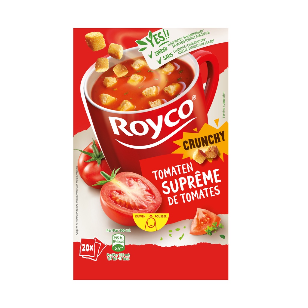 Royco Minute Soup Tomaten Supreme Crunchy 20 st
