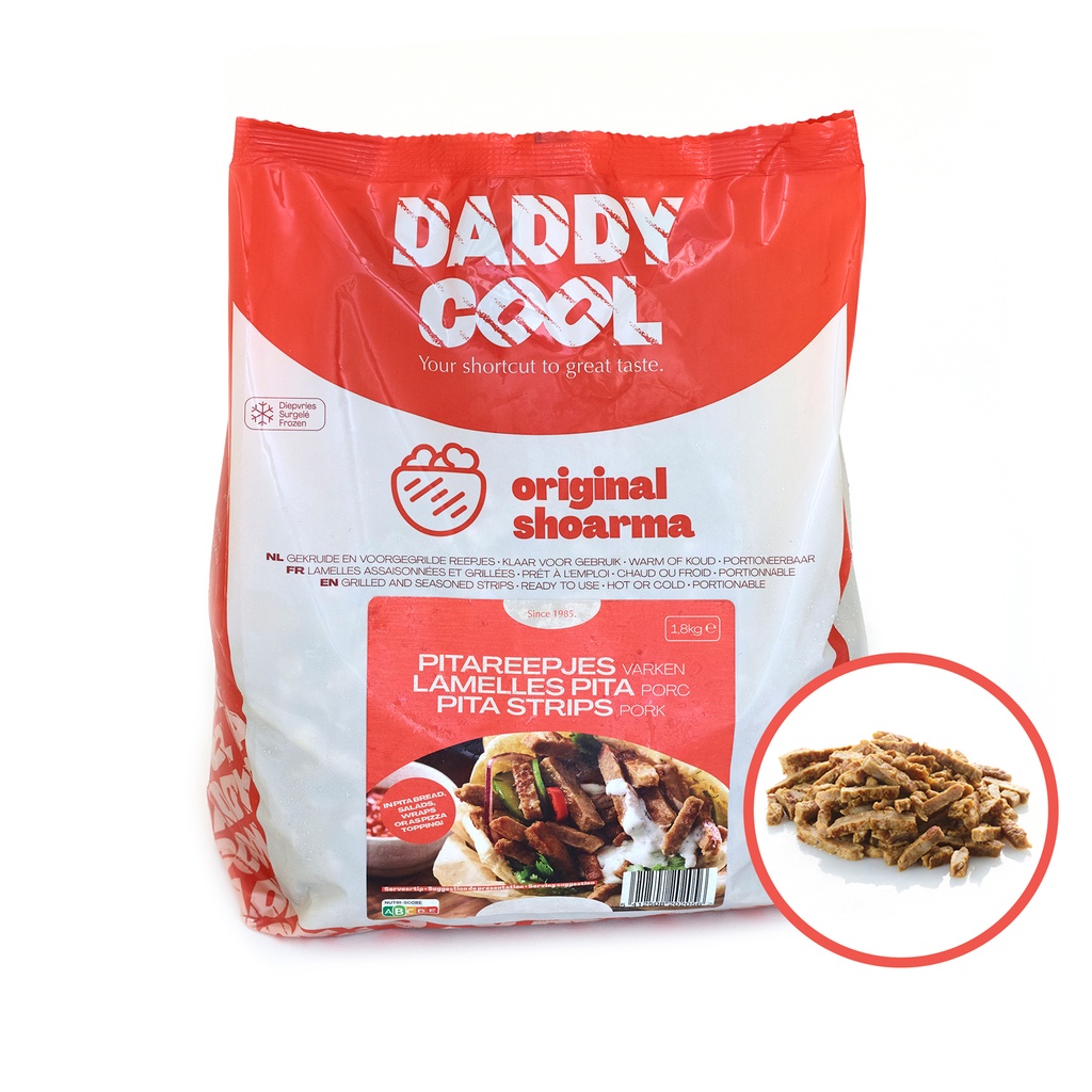 Pita/Gyros Varken Reepjes Daddy Cool 1,8 kg