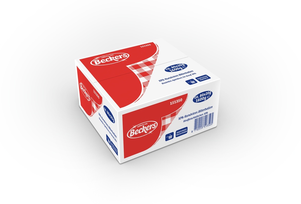Bitterballen Runds 10 % Beckers 80 x 20 gr