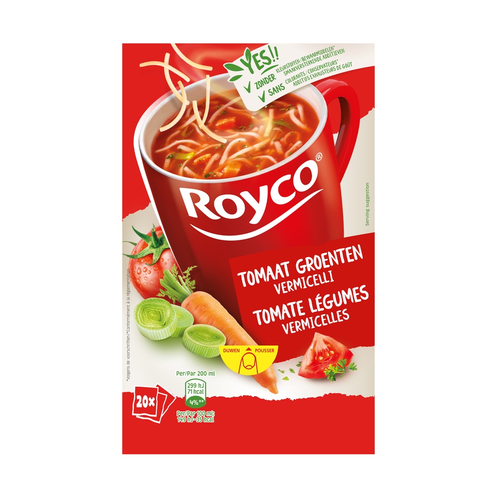 Royco Minute Soup C. Tom Groenten Vermicelli 20 st