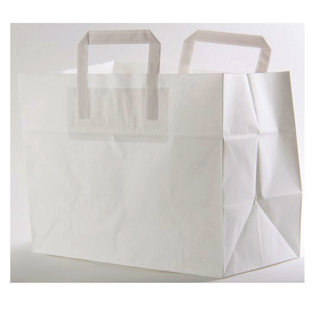 Draagtas + Handvat wit 32 x 22 x 26 cm - 250st