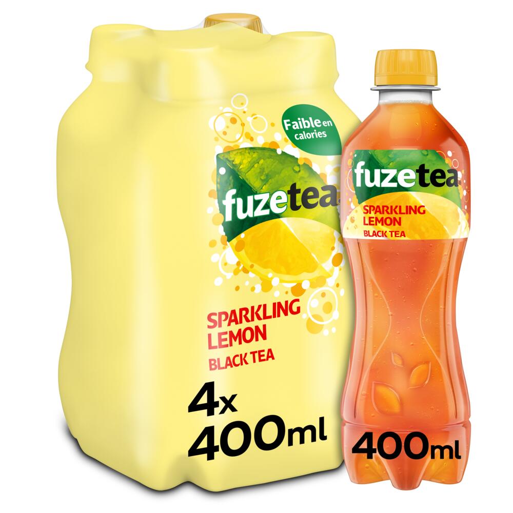 Fuze Tea Black Lemon Sparkling Pet 24 x 40 cl