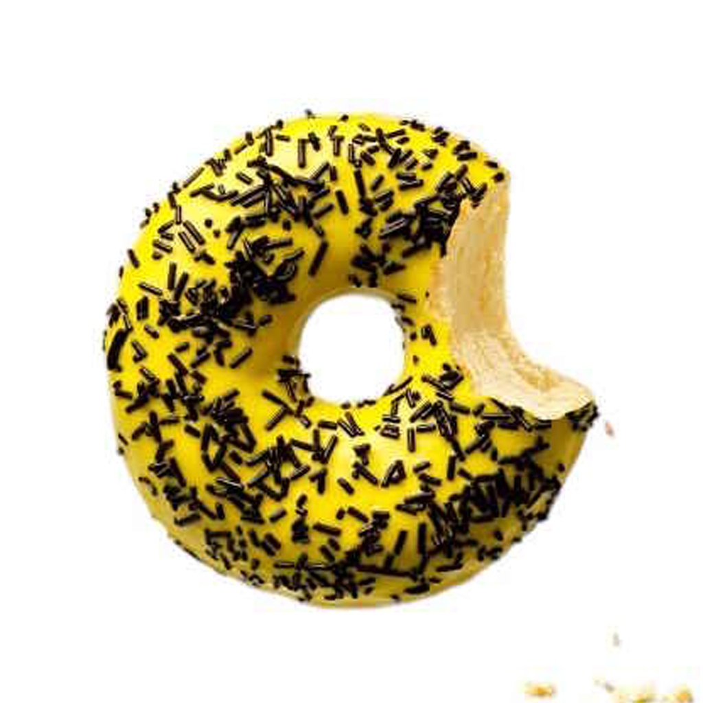 0684 Donut Banana Dark Sprinkels La Lorraine 48 x 56 gr