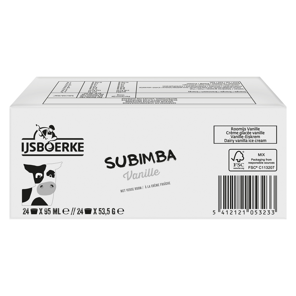 Subimba Vanille Ijsboerke 24 x 95 ml 
