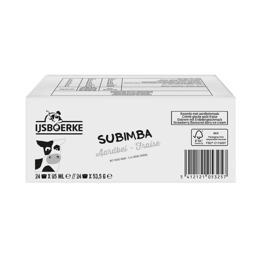 Subimba Fraise Ijsboerke 24 x 95 ml  