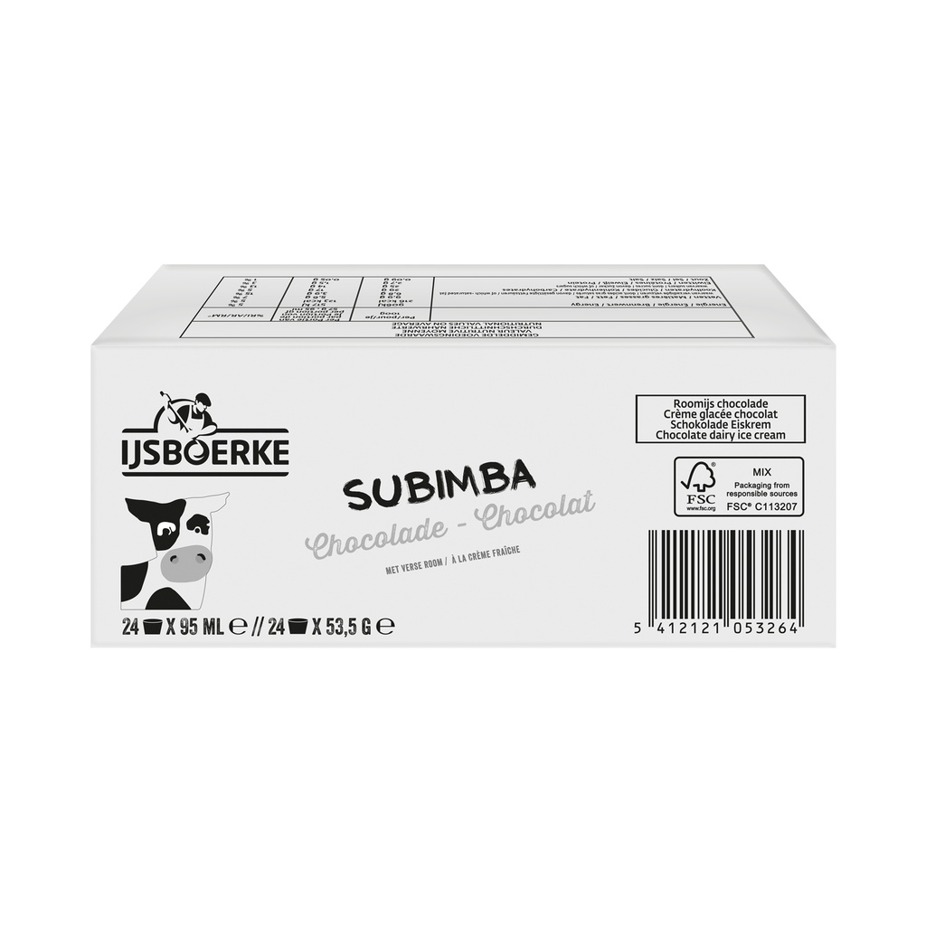 Subimba Chocolade Ijsboerke 24 x 95 ml