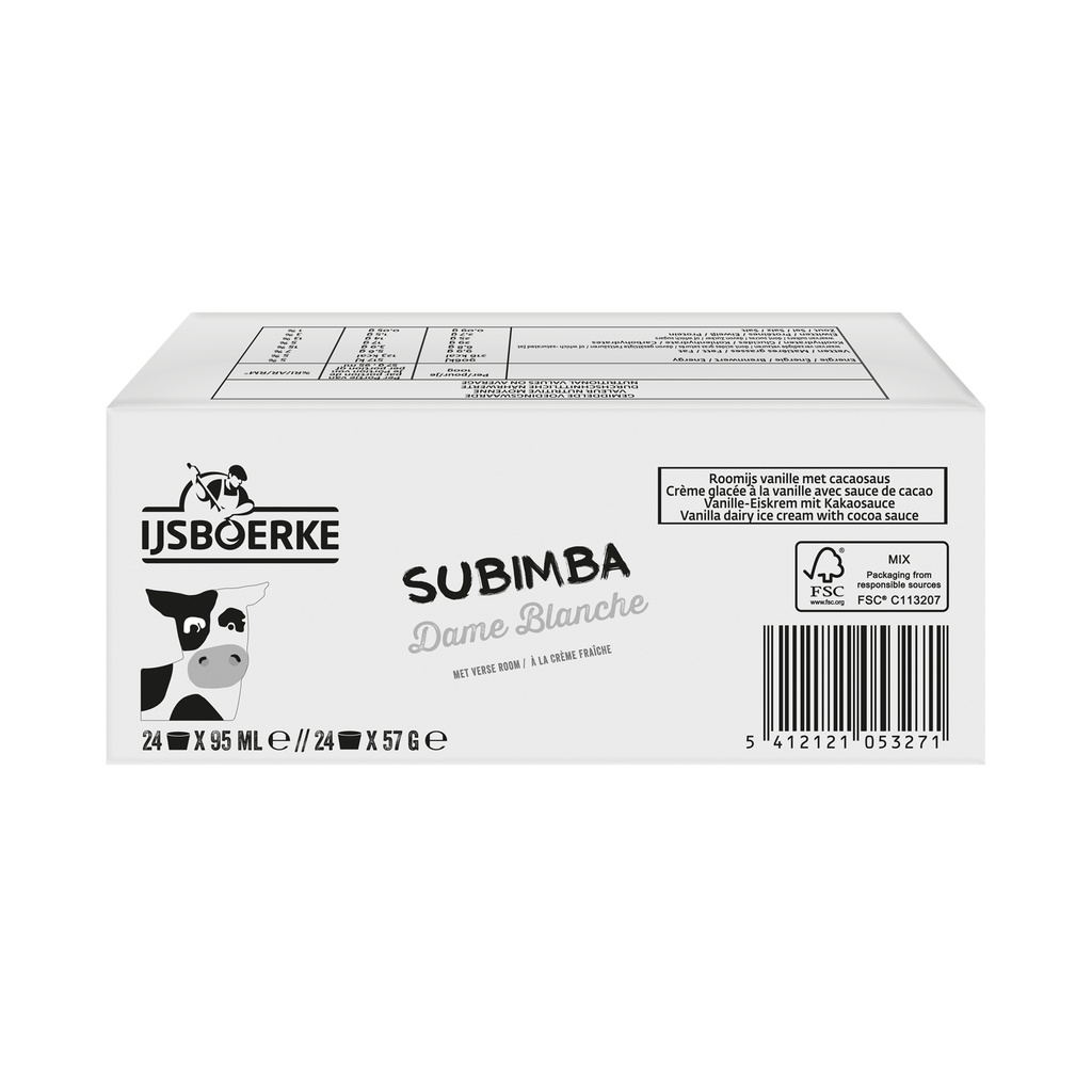 Subimba Dame Blanche Ijsboerke 24 x 95 ml 