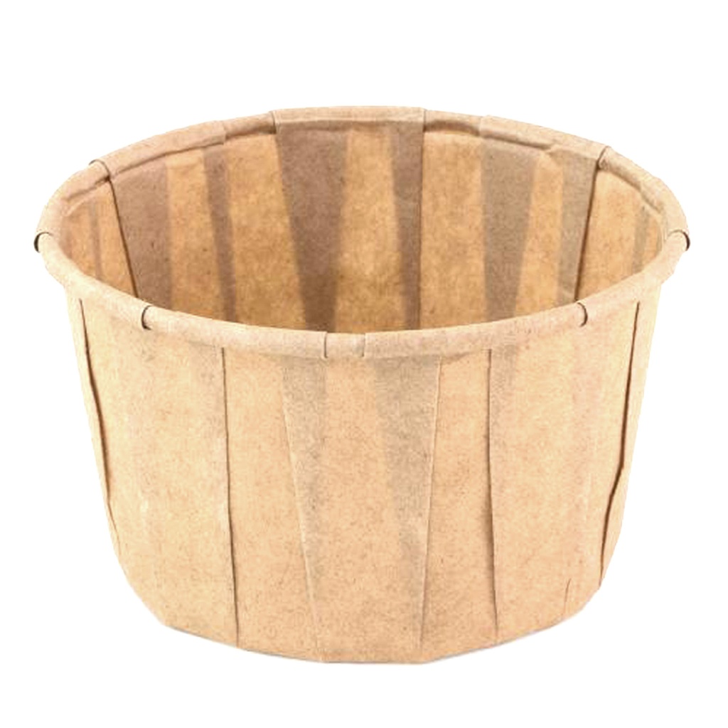 Bakje Papier Bruin - rond - 120ml - 100st - Sier