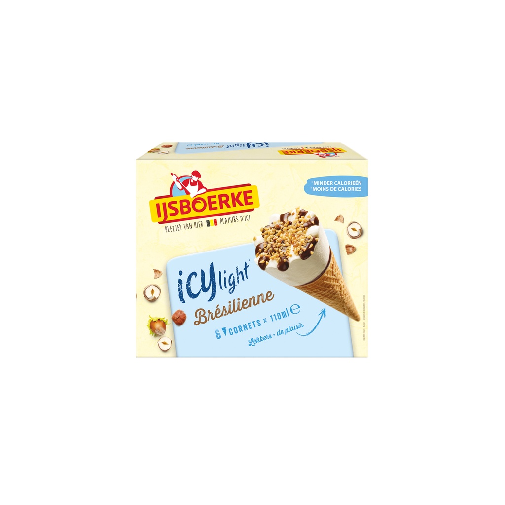 Icy Light Cornet Brésilienne Ijsboerke 6 x 100 ml