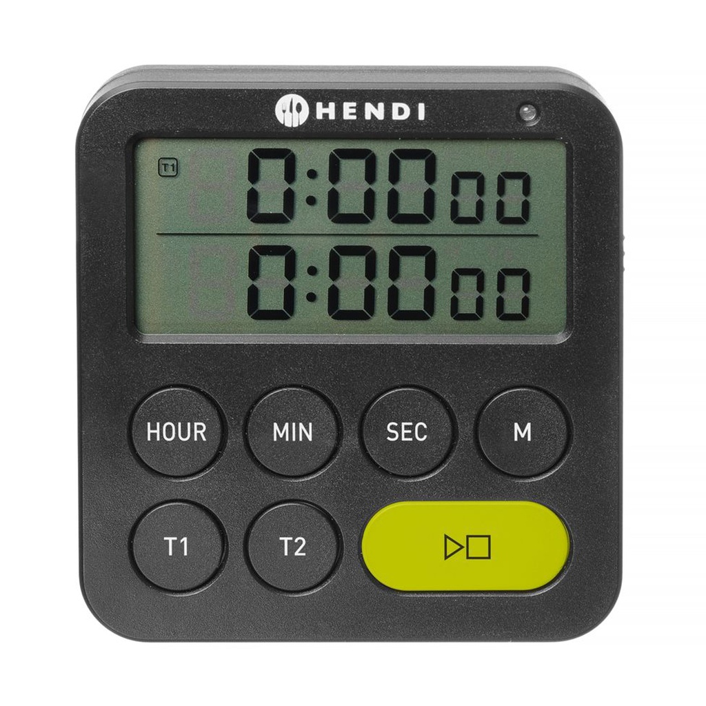 Timer Dubbel zwart Hendi - 582046