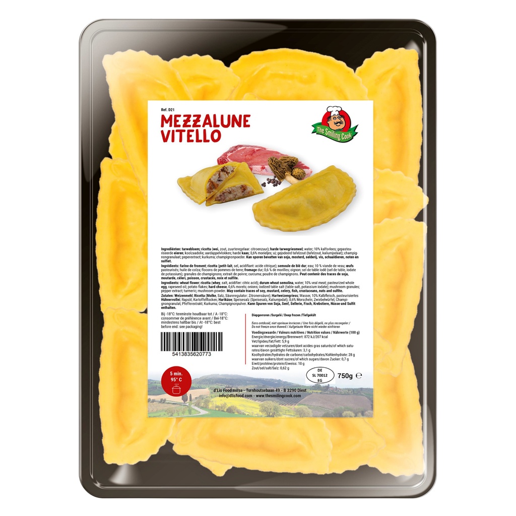 D21 Mezzalune Vitello Smiling Cook 750 gr