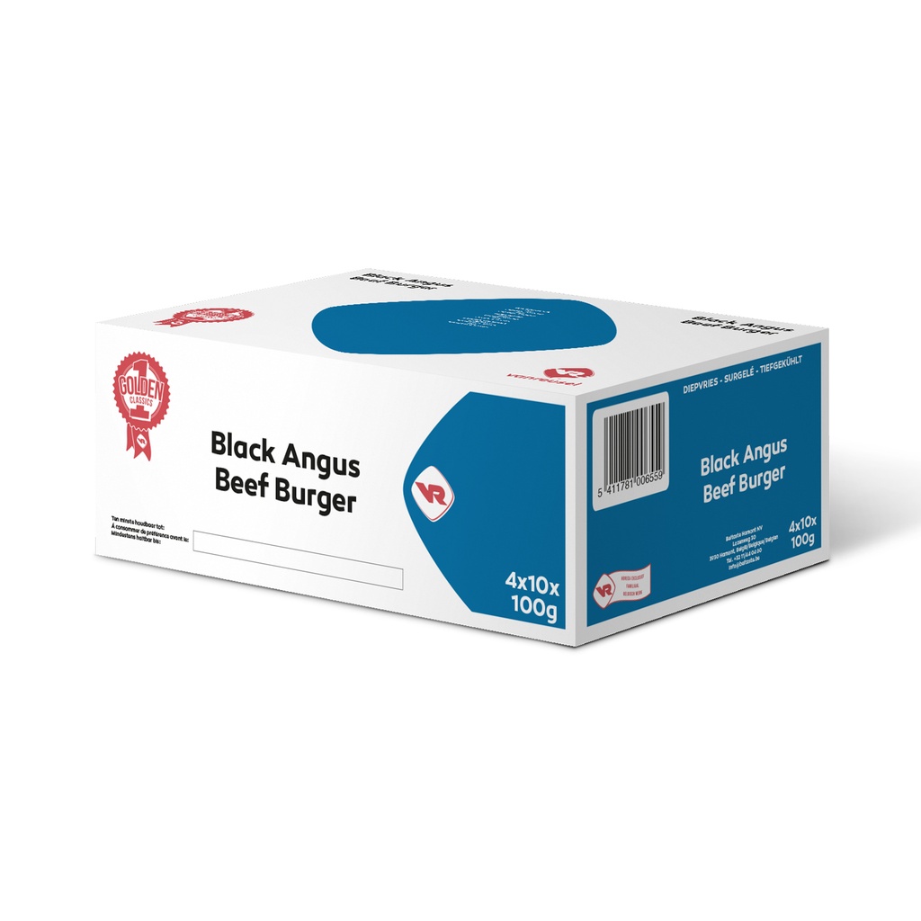 Beef Burger Black Angus Vanreusel 40 x 100 gr