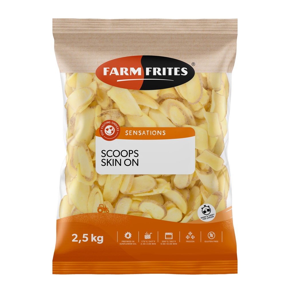 Frieten Scoops Skin On Farm Frites 2,5 kg 
