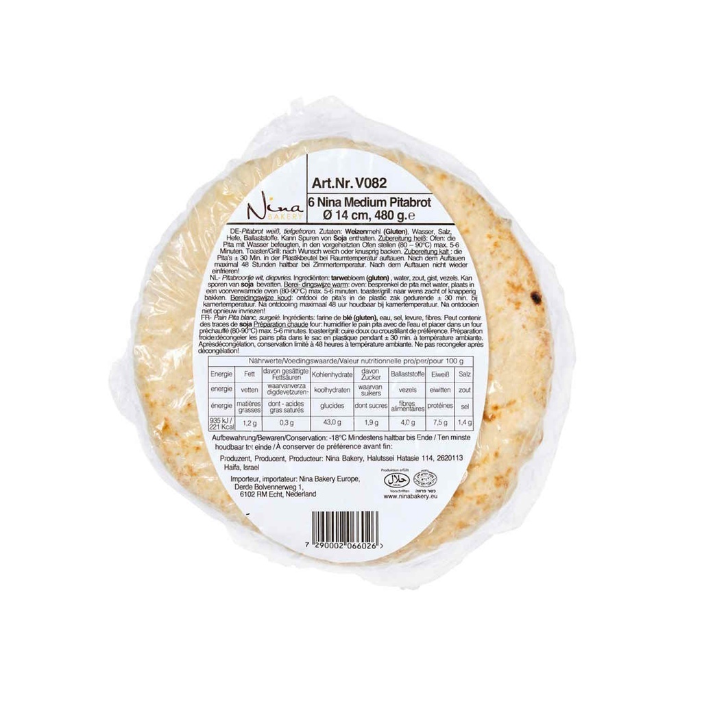Pita Brood 14 Cm - Nina Bakery 6 x 85 gr