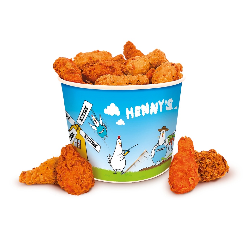 Chick'n Boneless Bucket Henny's – 6 x 16 Bites + Buckets
