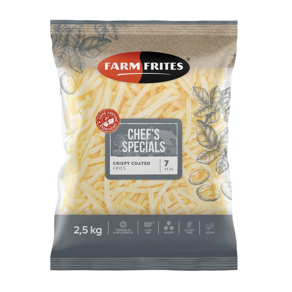 Frieten Crispy Coated 7 mm Farm Frites 2.5 kg