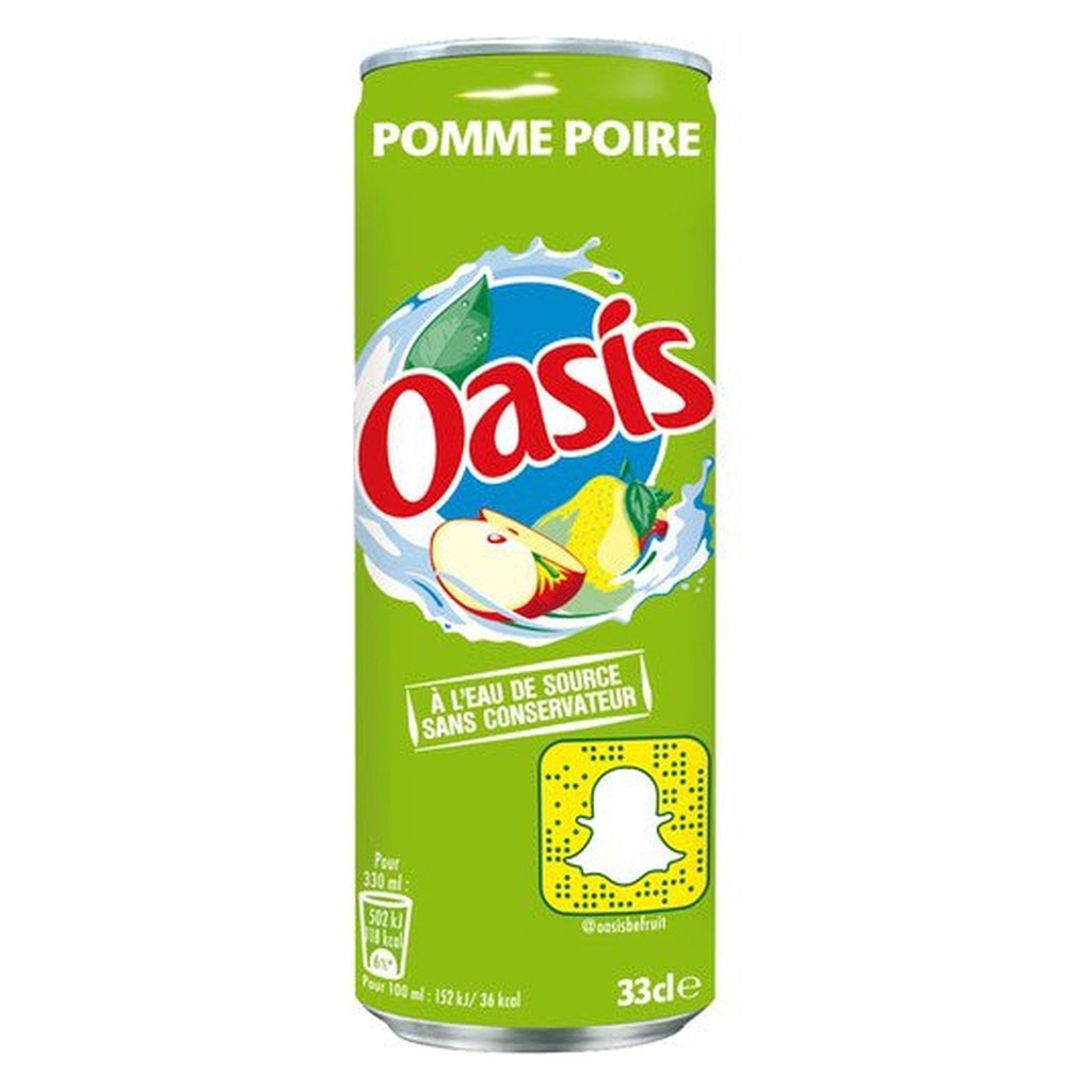 Oasis Appel Pear Slim Can 24 x 33 cl