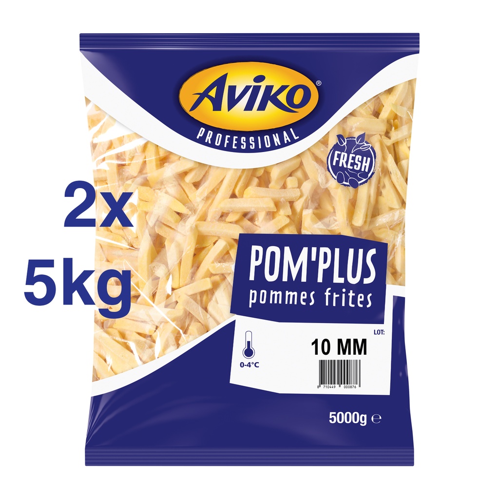 Frieten 10 mm Voorgebakken Pom Plus Aviko 2 x 5 kg