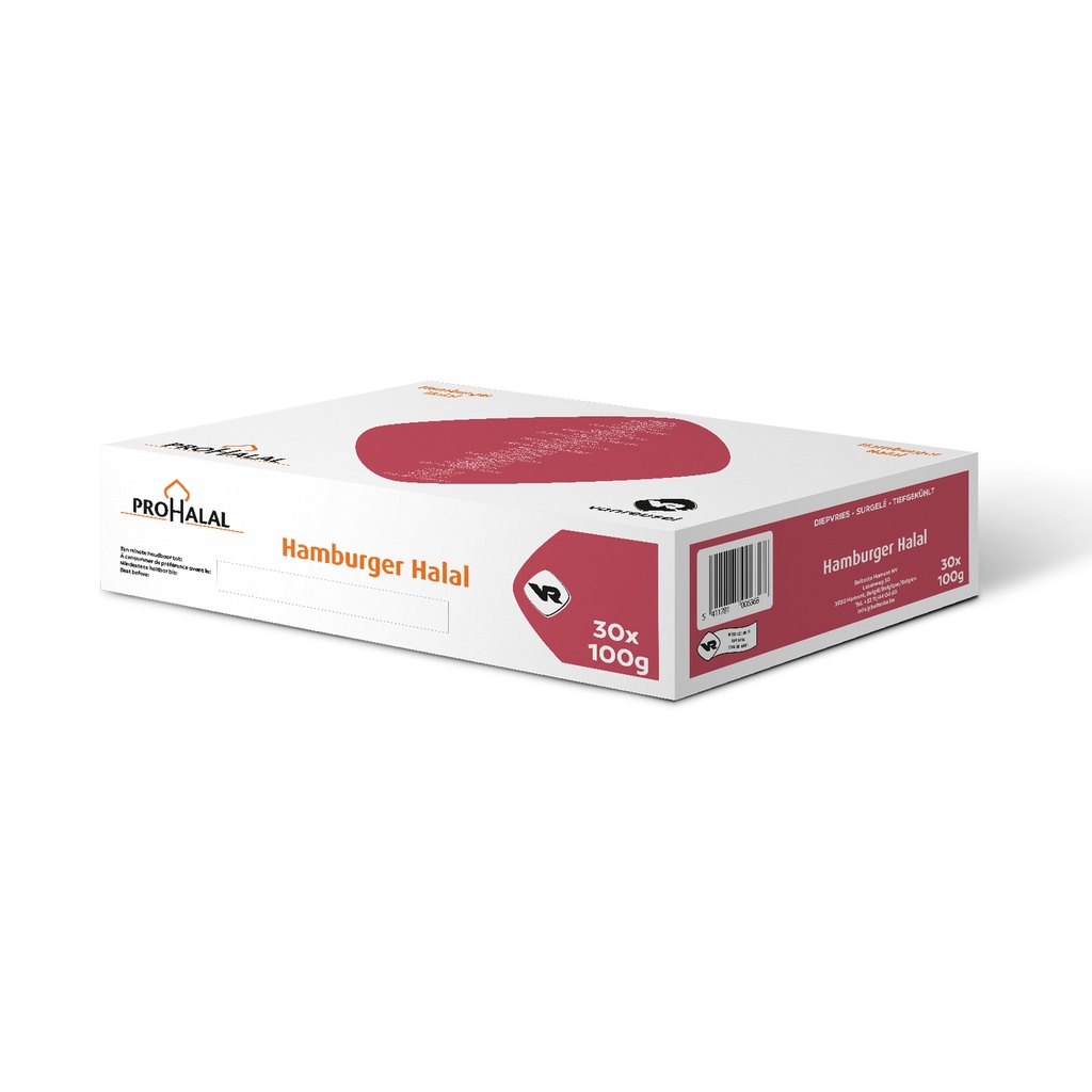 Hamburger Poulet Prohalal Vanreusel 30 x 100 gr