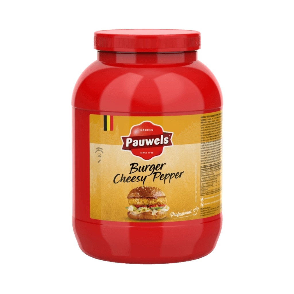 Burger Cheesy Pepper saus Pauwels Pet 3 L