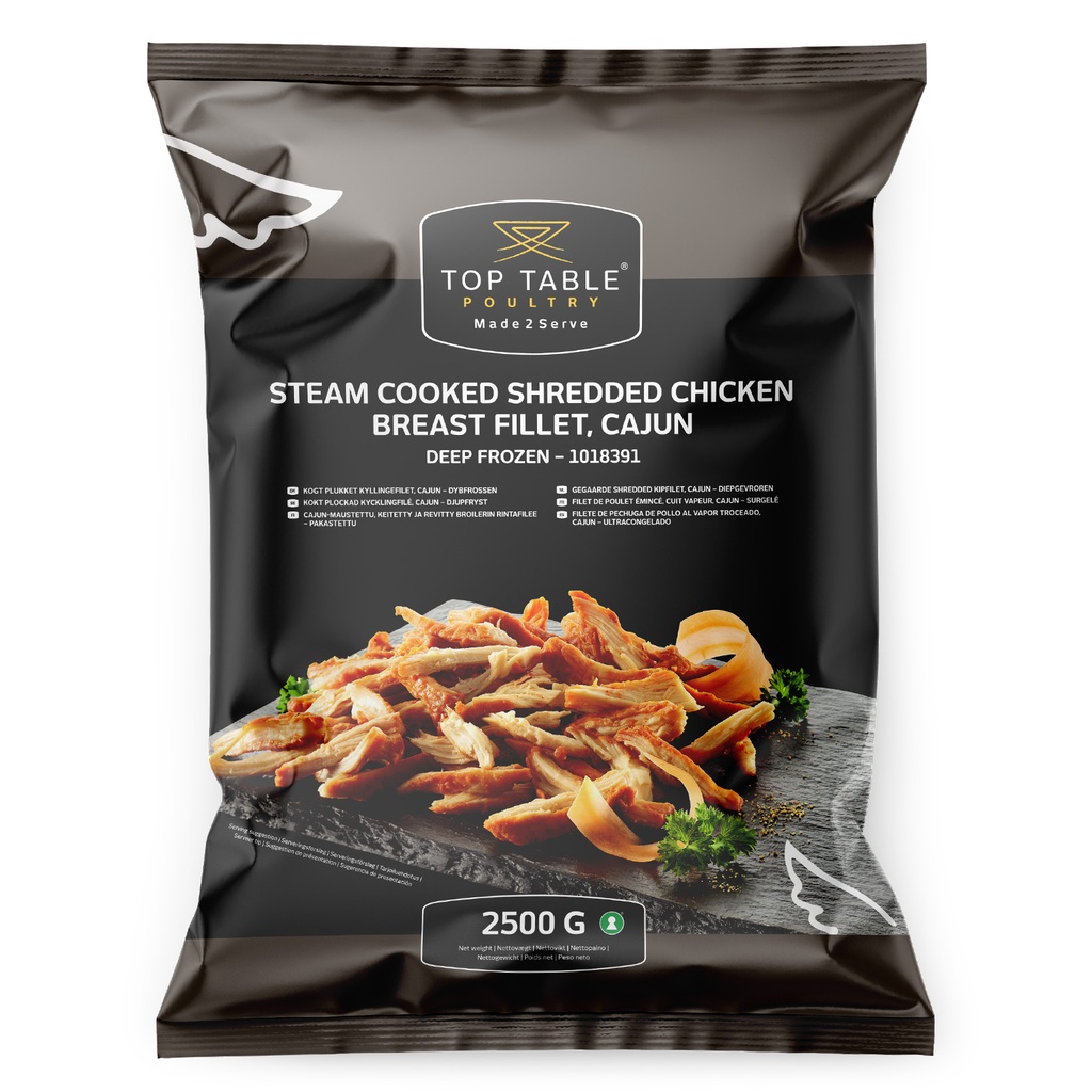 1018391 Filet Poulet Schredded Cajun Top Table 2,5 kg