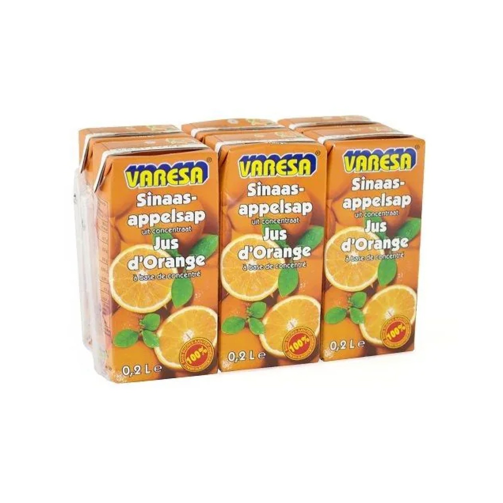 Jus d’orange Varesa briques 6 × 0,2 L