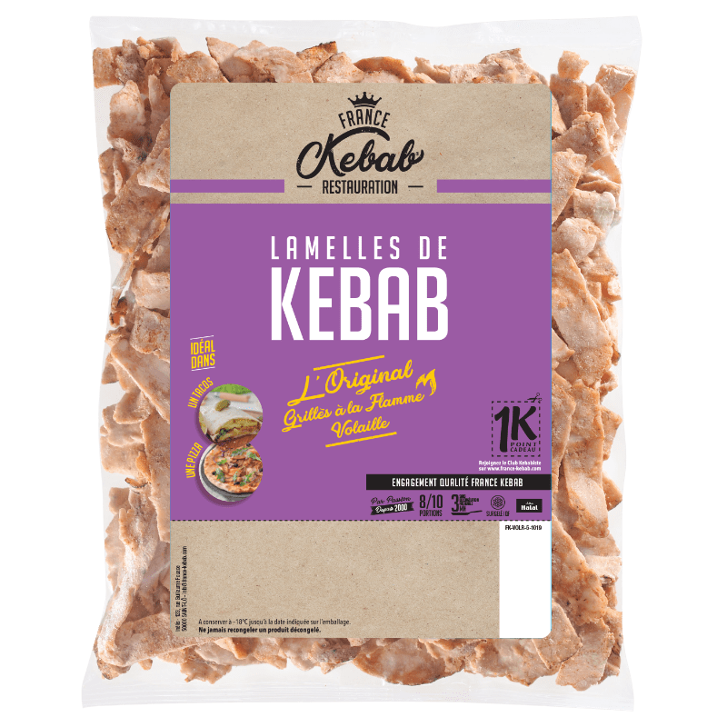 Poultry Kebab Slices - France Kebab - 850 gr