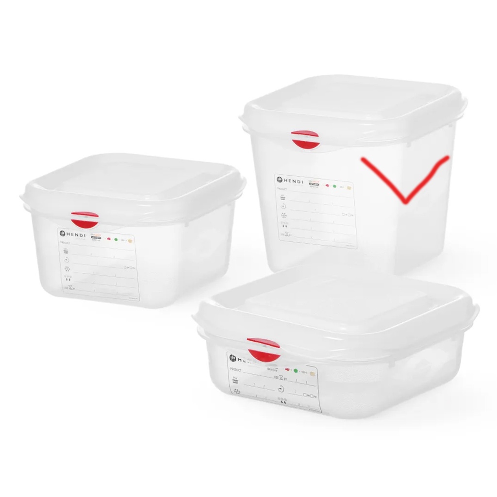 873175 Container Polypropyleen + Deksel GN 1/6 Hendi 2,6 L  