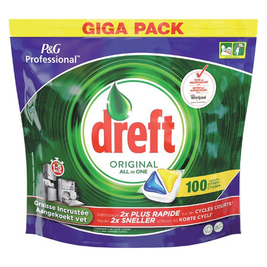 Dreft Professional Original Dishwasher Tablets - Lemon 100 pcs