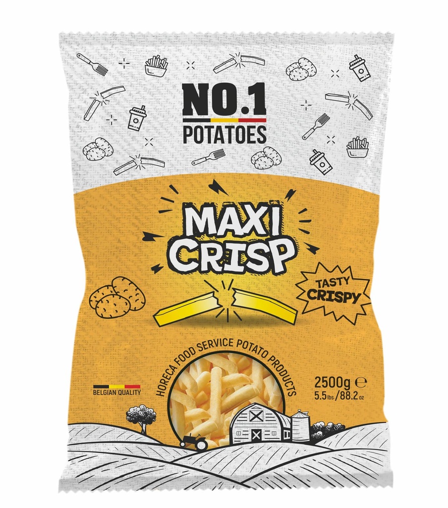 Belgian Fries Number One Maxicrisp 9 x 9 mm Frozen 2.5 kg