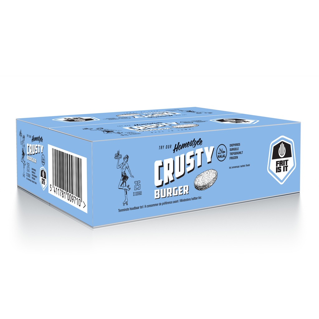 Crusty Burger + Frit Is It 25 x 115 gr