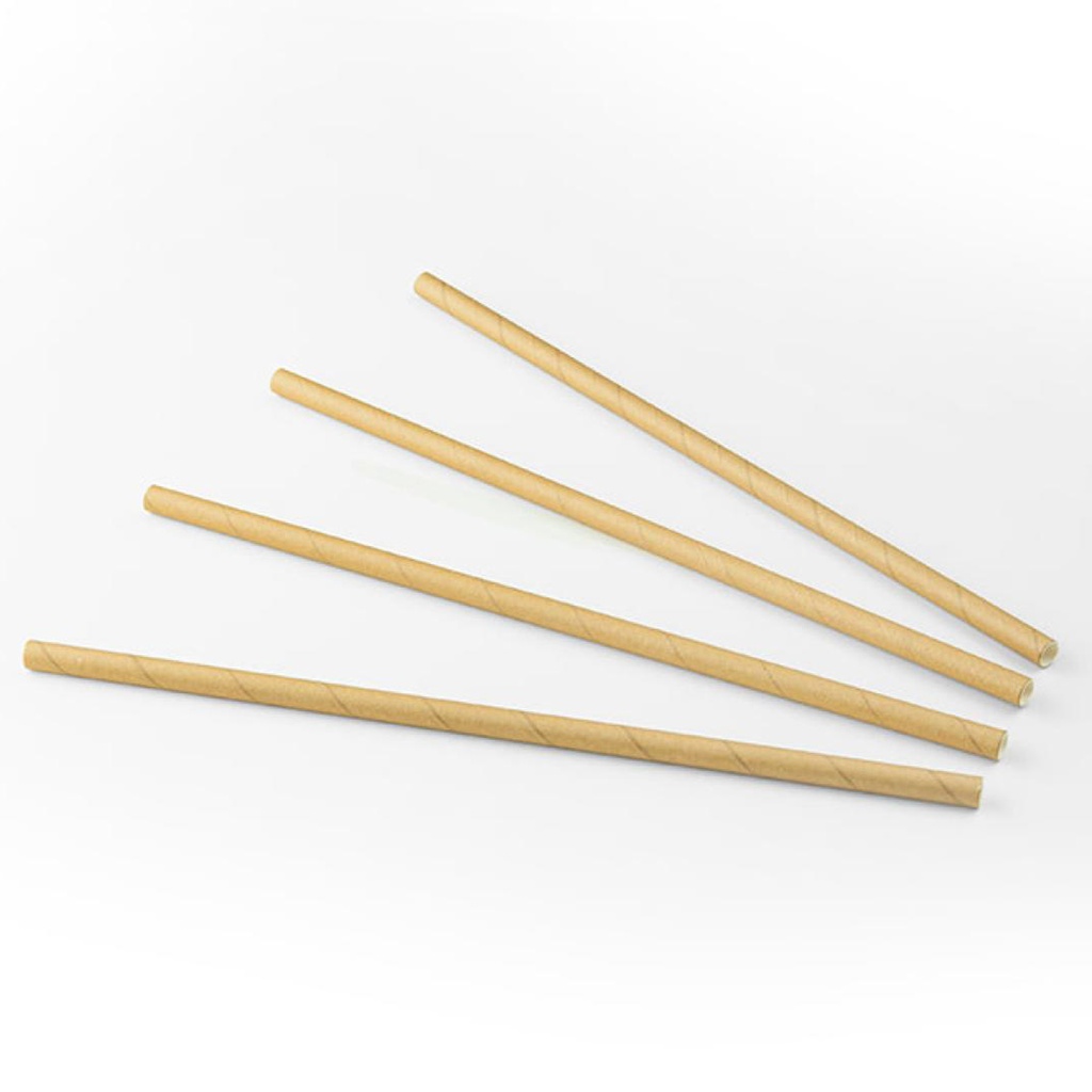 Drinkrietje Papier Kraft 6 mm/20 cm - 200 st