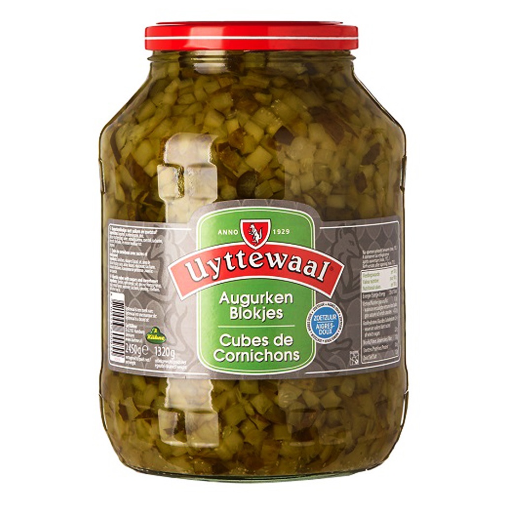 Augurken Blokjes Uyttewaal Glas 2,45 kg