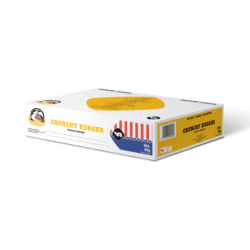 Krokante Kip Burger Mad Rooster Vanreusel 24 x 85 gr
