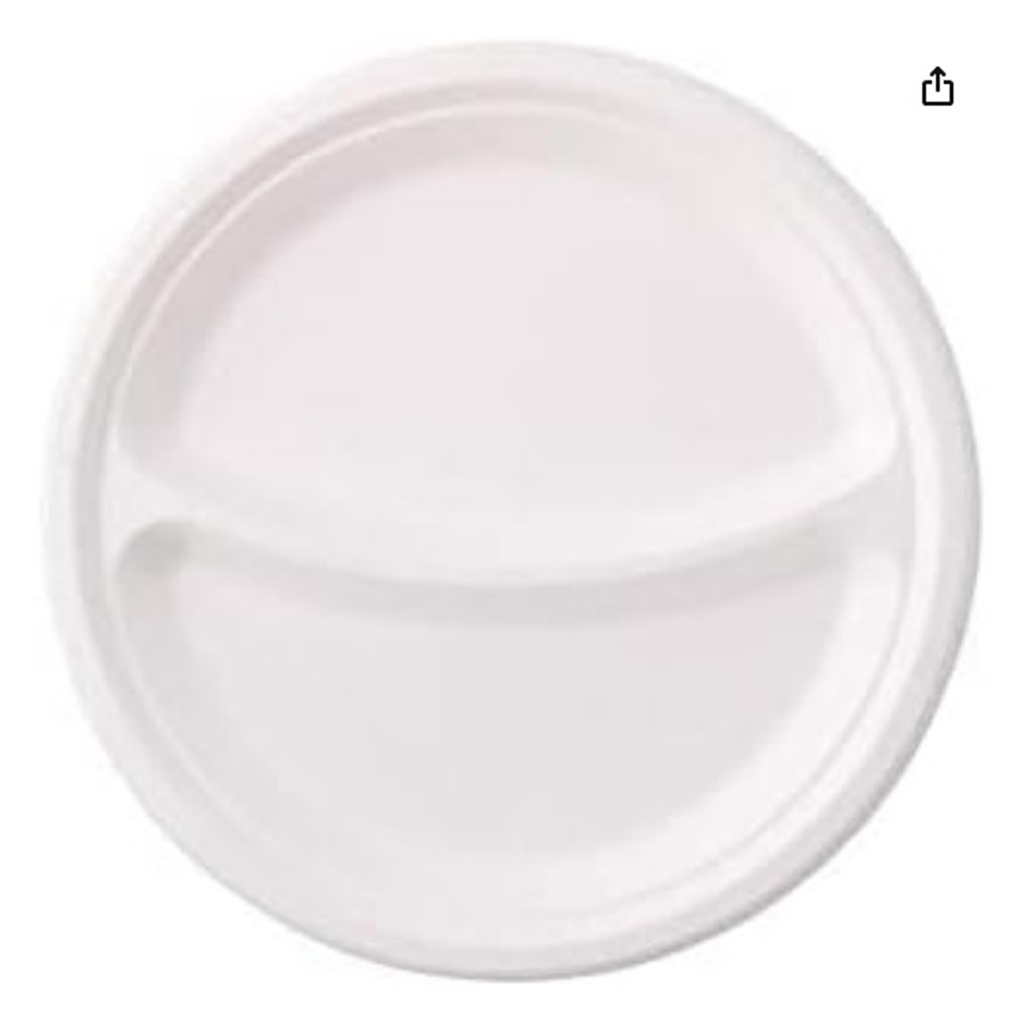 Assiette 2 Compartiments Plat 100 pcs
