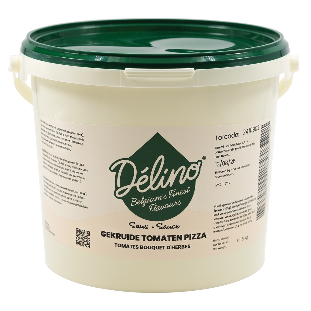 Tomaten Saus Pizza Gekruid Delino 5 kg