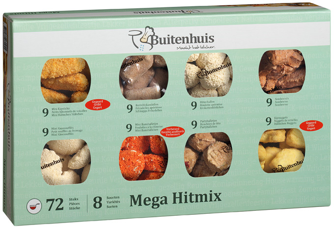 Mega Hitmix - 8 types - Buitenhuis 72 x 20 gr