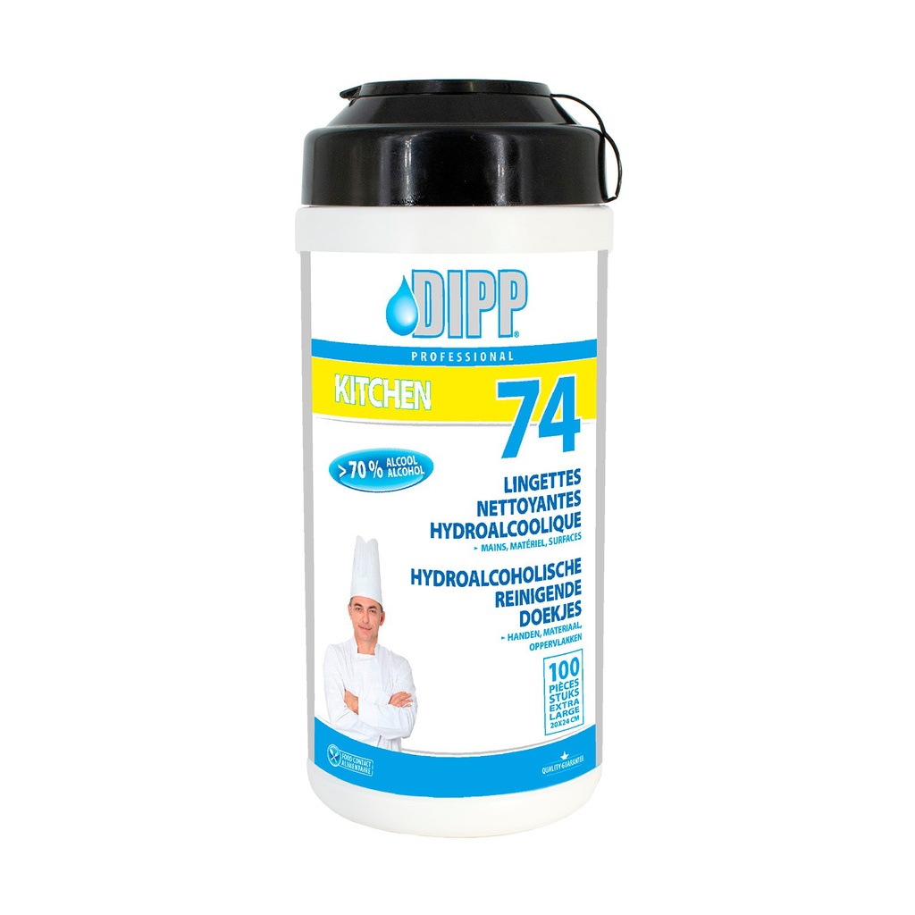Hydroalcoholische Reinig. Doekjes Dipp (74) 100 st
