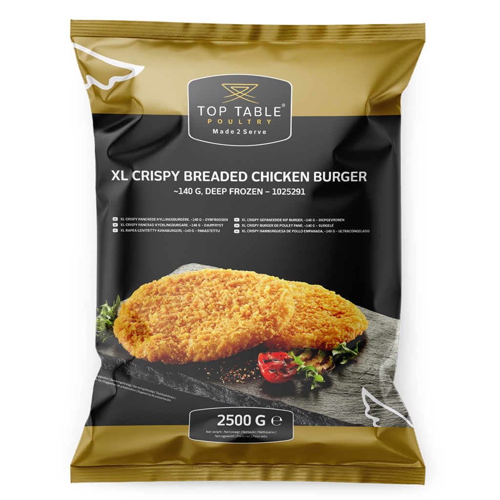 1025291 Crispy Chicken Burger XL 140 gr Top Table 2,5 kg