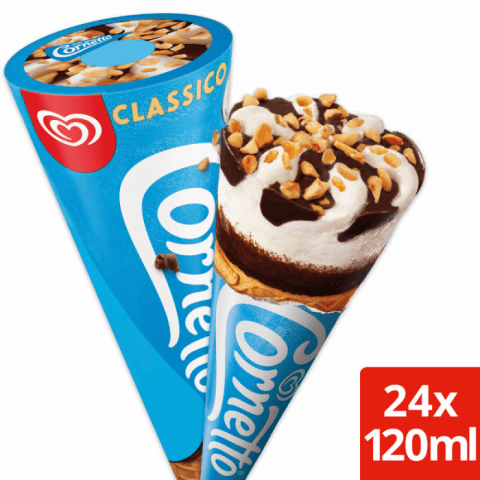 Cornet Vanille Ijsboerke 16 x 120 ml 