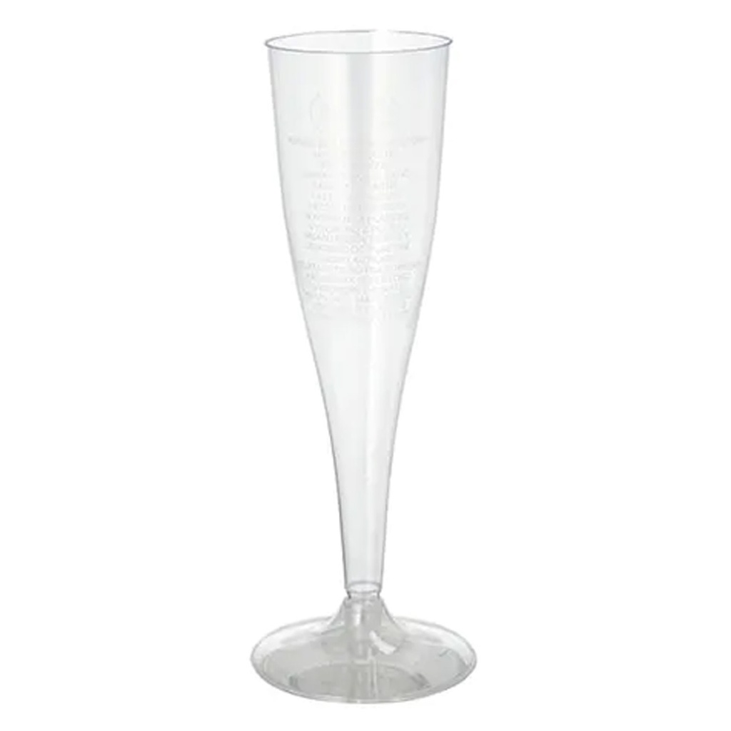 Plastiek Champagne Glas   Voet 150 cl. 10 st