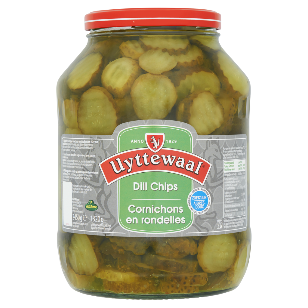 Rondelles de Cornichons Dill Chips Uyttewaal Bocal (épaisse) 2,45 kg