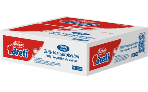[0012] Vleeskroketten 20% Beckers 28 x 80 gr