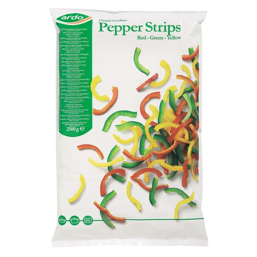 [W5028] Pepper Strips Red Green Yellow Ardo 1 kg